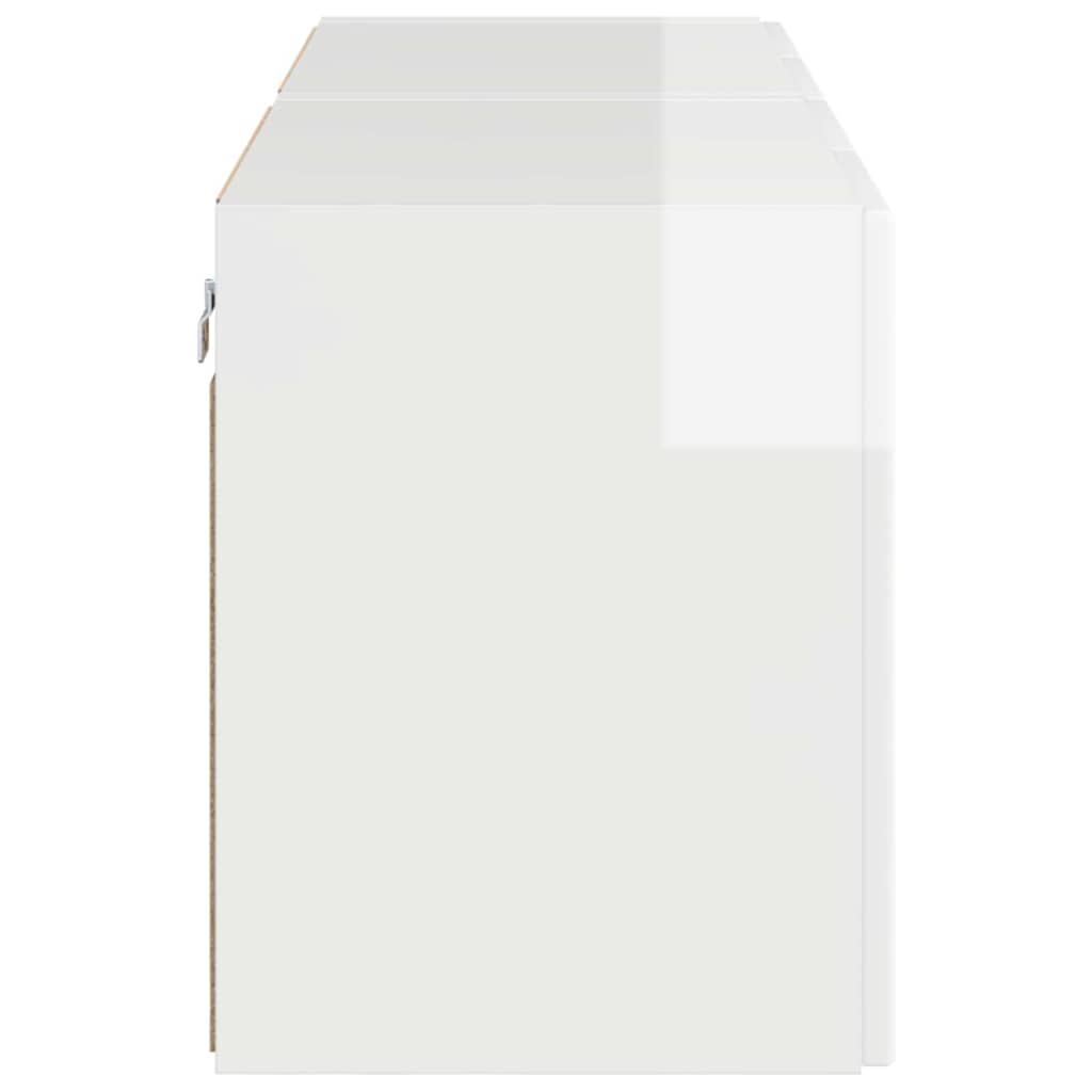 TV vægskab Vægmonteret 2 pcs Høj gloss hvid 59,5 x 31 x 40 cm