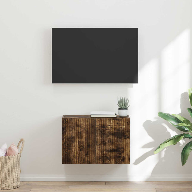 TV vægskab 59,5 x 31 x 40 cm Røget eg Konstrueret træ