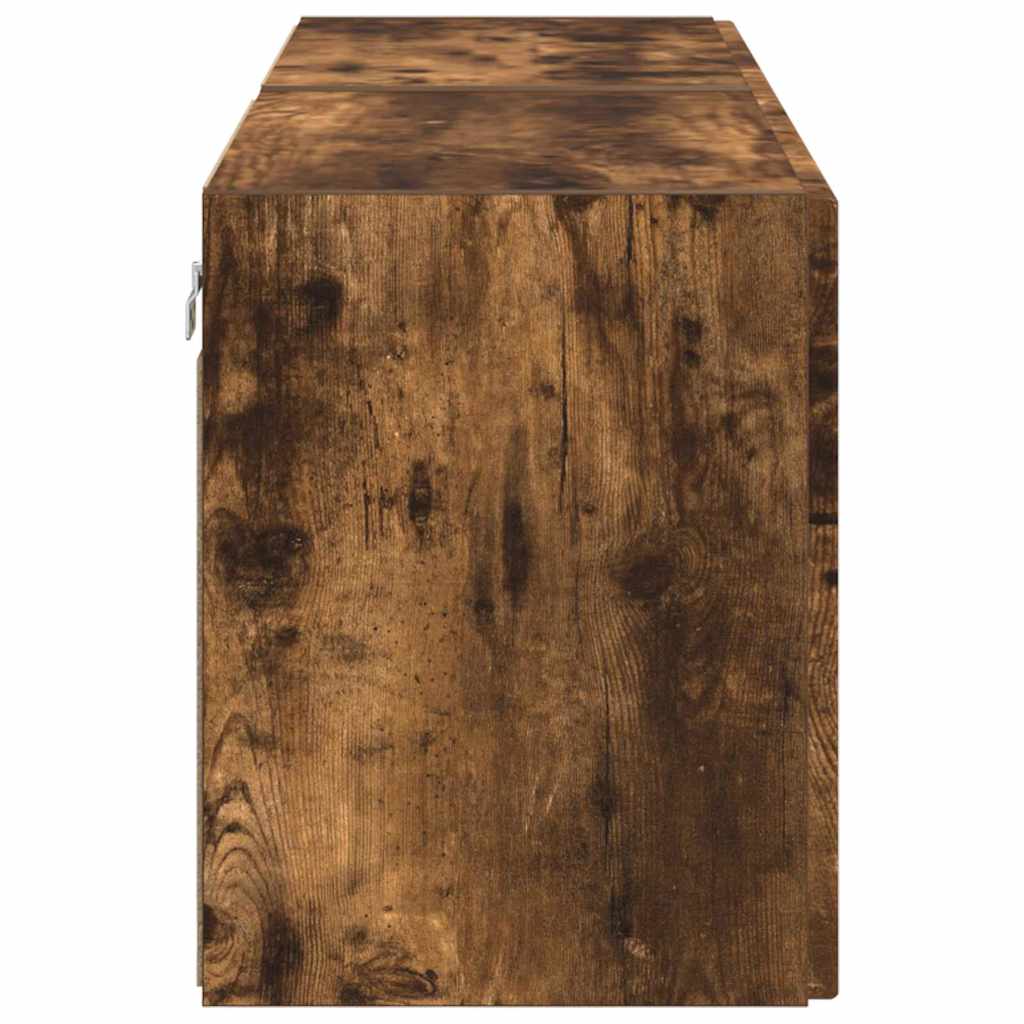 TV vægskab 2 pcs Røget eg 59,5 x 31 x 40 cm Konstrueret træ