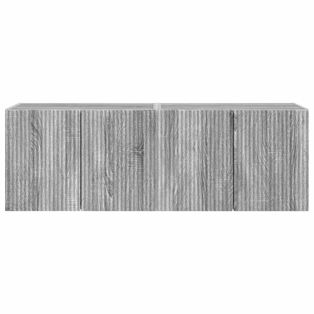 TV vægskab 2 pcs Grå Sonoma 59,5 x 31 x 40 cm Konstrueret træ