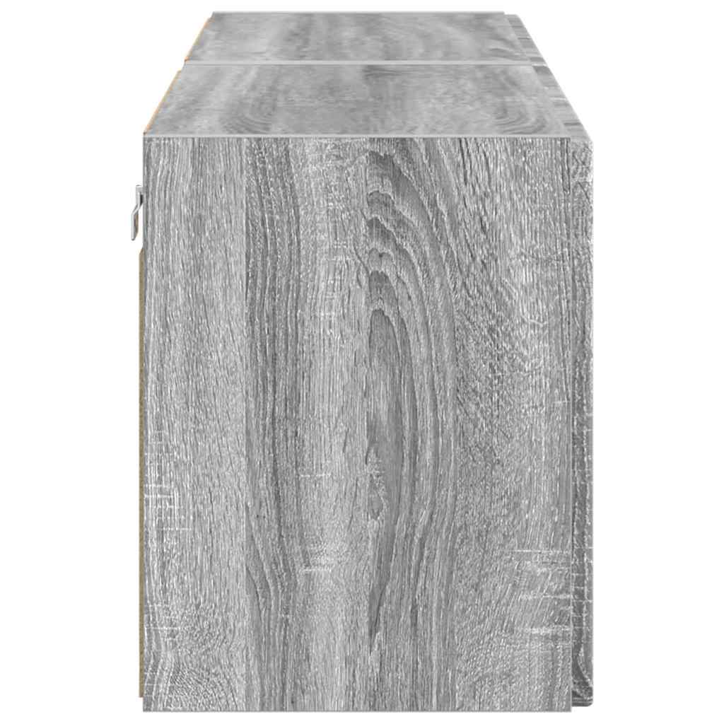 TV vægskab 2 pcs Grå Sonoma 59,5 x 31 x 40 cm Konstrueret træ