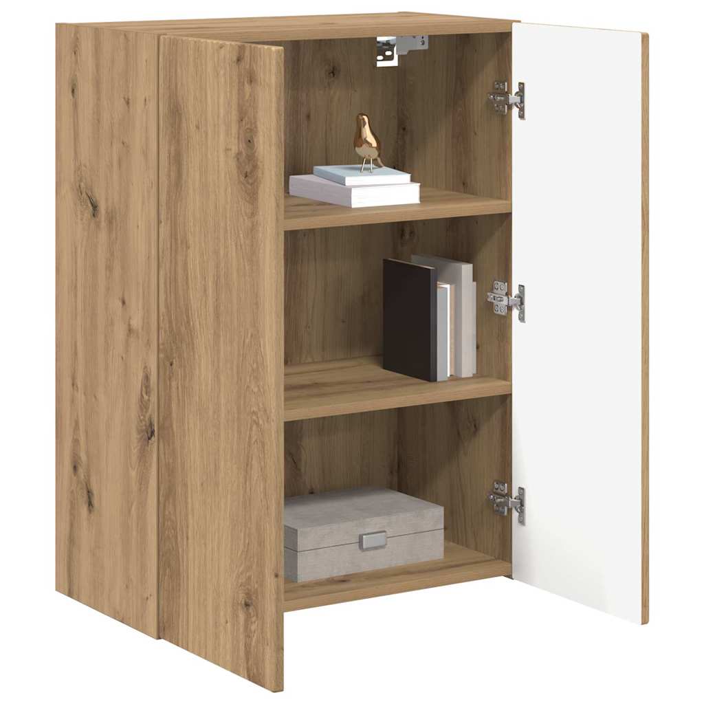 TV vægskab Vægmonteret Hvid 59,5 x 31 x 60 cm Konstrueret træ