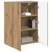 TV vægskab Vægmonteret Hvid 59,5 x 31 x 60 cm Konstrueret træ