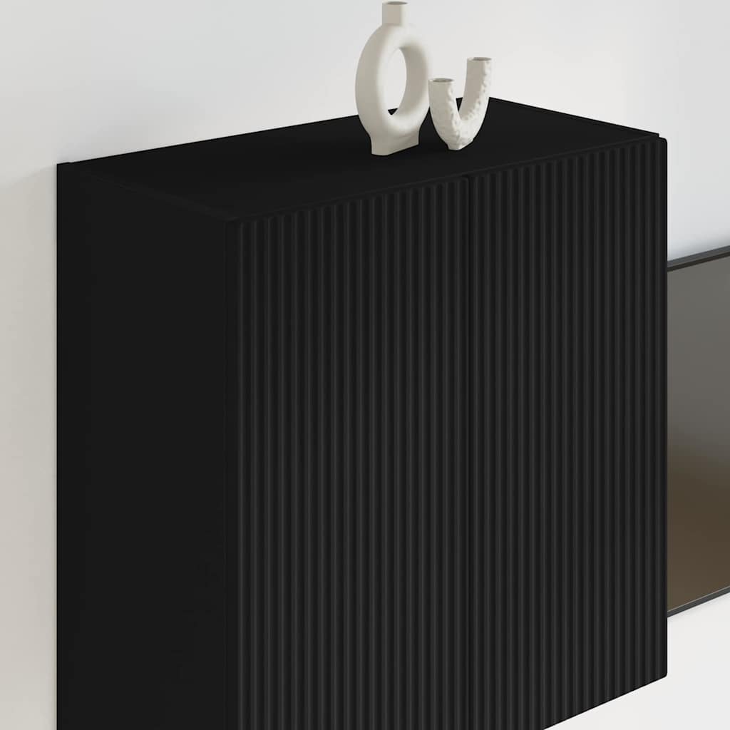 TV vægskab Vægmonteret Sort 59,5 x 31 x 60 cm Konstrueret træ