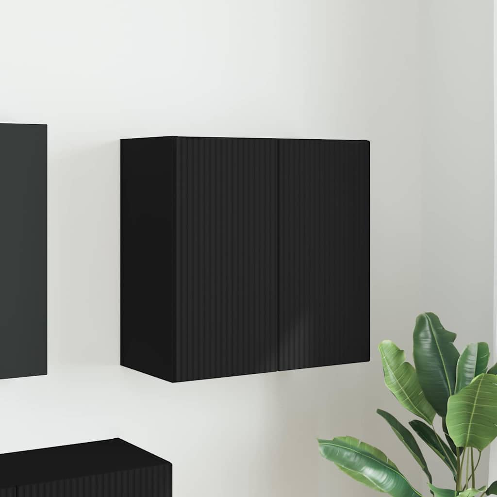 TV vægskab Vægmonteret Sort 59,5 x 31 x 60 cm Konstrueret træ