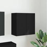 TV vægskab Vægmonteret Sort 59,5 x 31 x 60 cm Konstrueret træ
