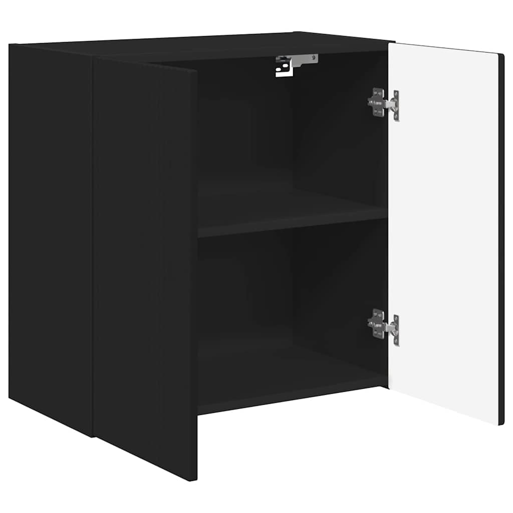 TV vægskab Vægmonteret Sort 59,5 x 31 x 60 cm Konstrueret træ