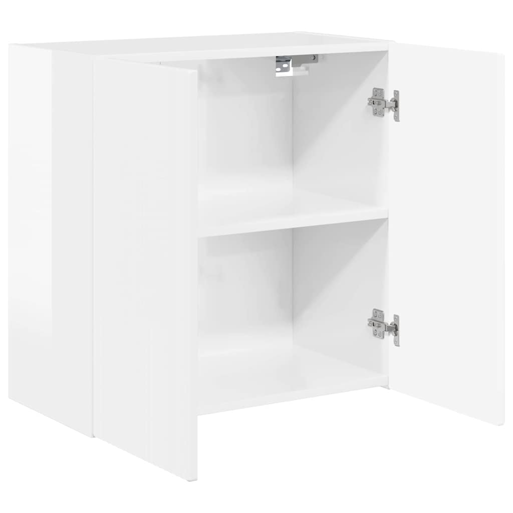 TV vægskab Høj gloss hvid 59,5 x 31 x 60 cm Konstrueret træ