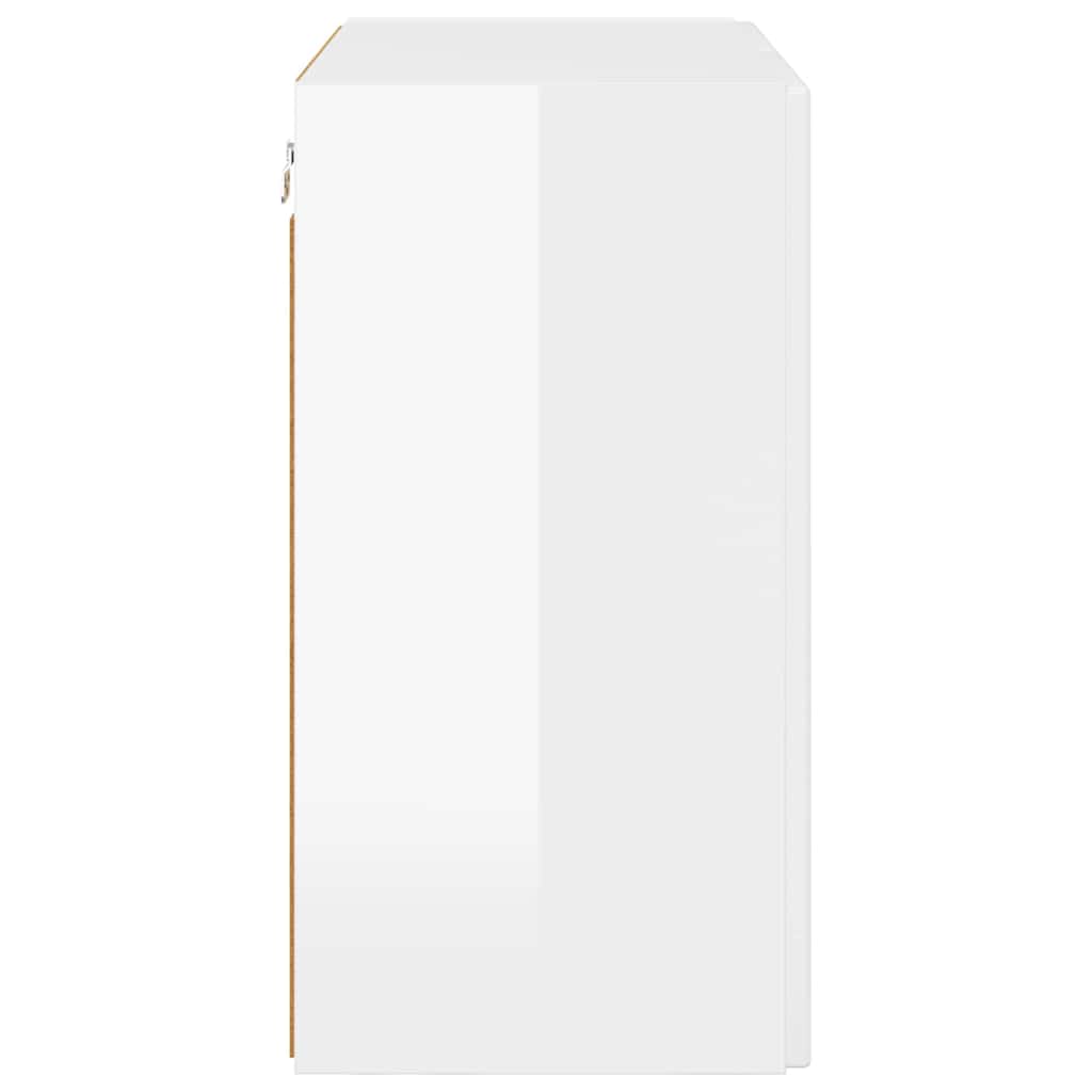 TV vægskab Høj gloss hvid 59,5 x 31 x 60 cm Konstrueret træ