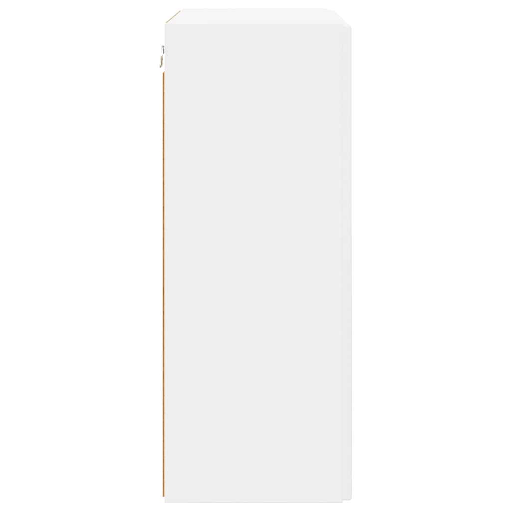 TV vægskab Vægmonteret Hvid 59,5 x 31 x 80 cm Konstrueret træ