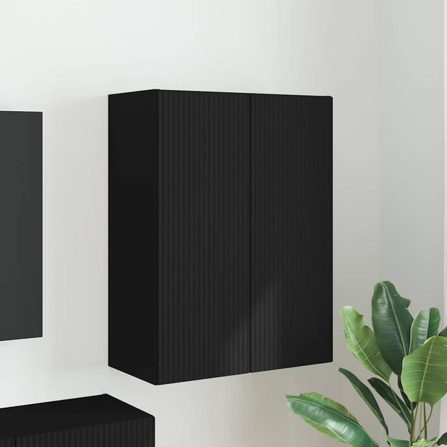 TV vægskab 59,5 x 31 x 80 cm Sort Konstrueret træ