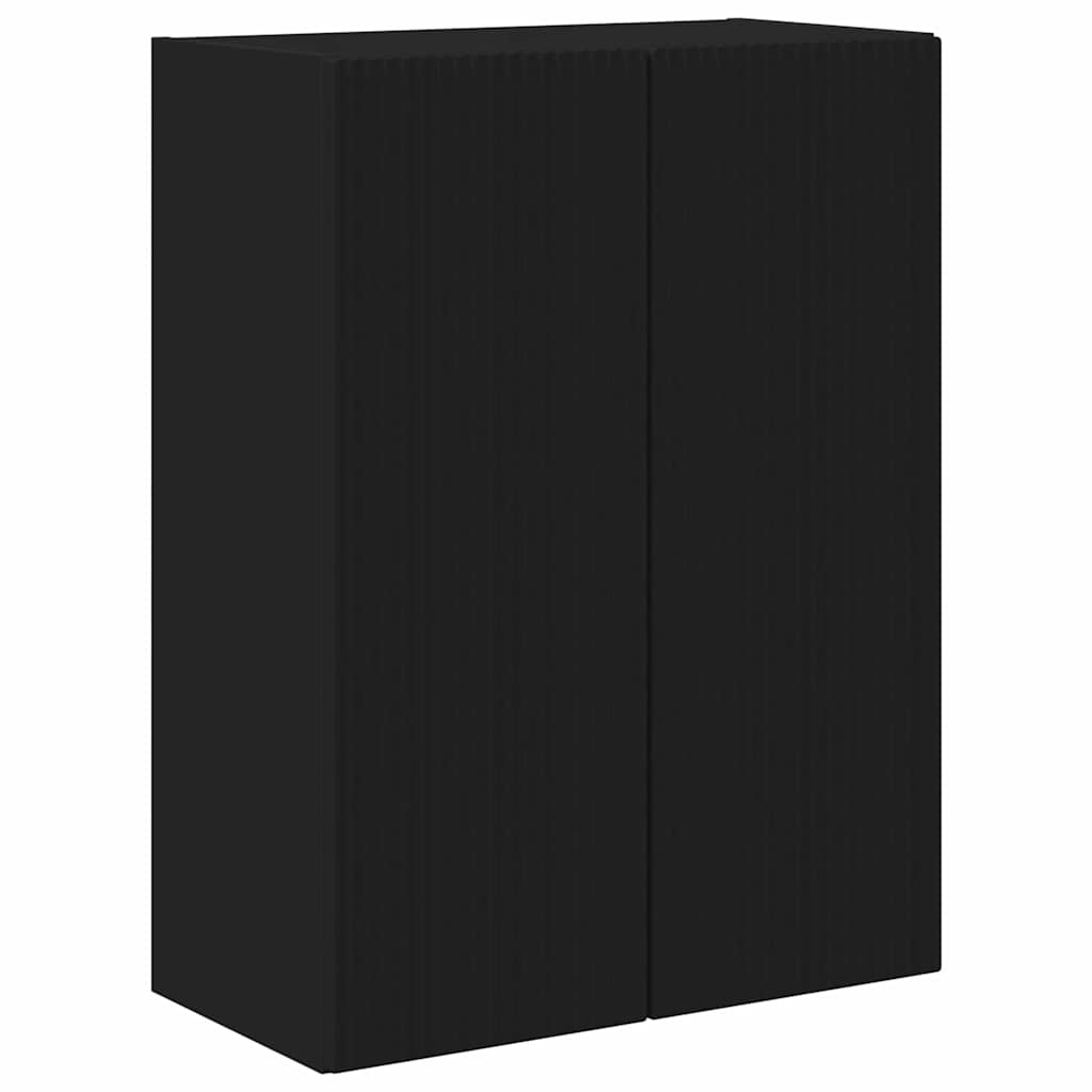 TV vægskab Vægmonteret Sort 59,5 x 31 x 80 cm Konstrueret træ