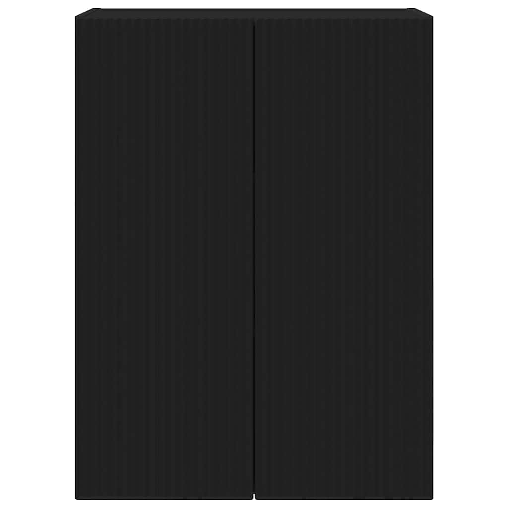 TV vægskab Vægmonteret Sort 59,5 x 31 x 80 cm Konstrueret træ