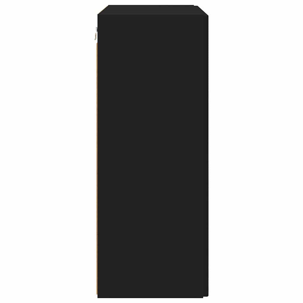 TV vægskab Vægmonteret Sort 59,5 x 31 x 80 cm Konstrueret træ