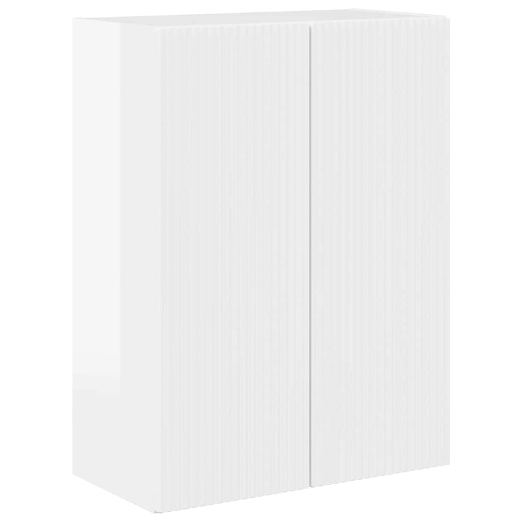 TV vægskab Høj gloss hvid 59,5 x 31 x 80 cm Konstrueret træ