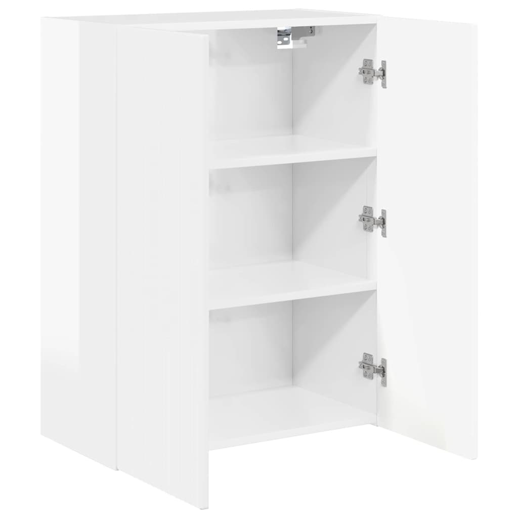 TV vægskab Høj gloss hvid 59,5 x 31 x 80 cm Konstrueret træ