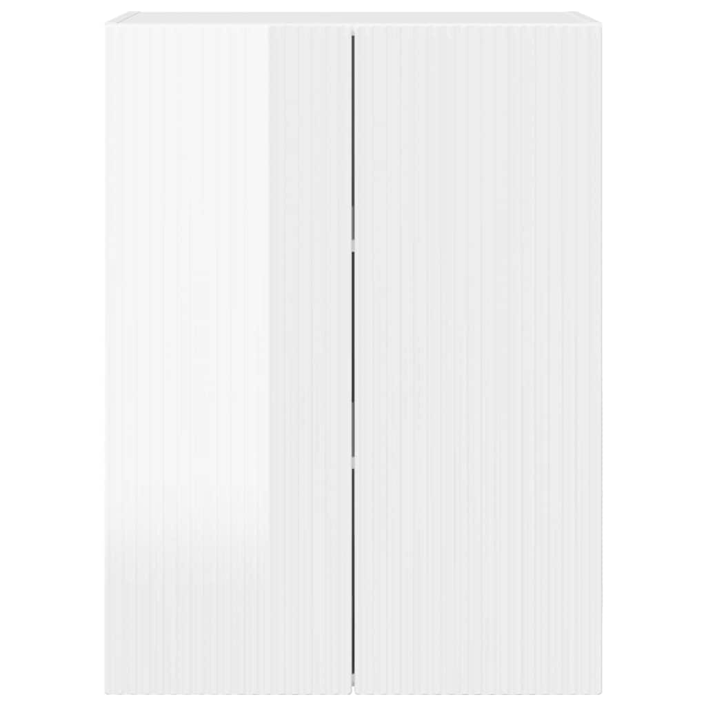 TV vægskab Høj gloss hvid 59,5 x 31 x 80 cm Konstrueret træ