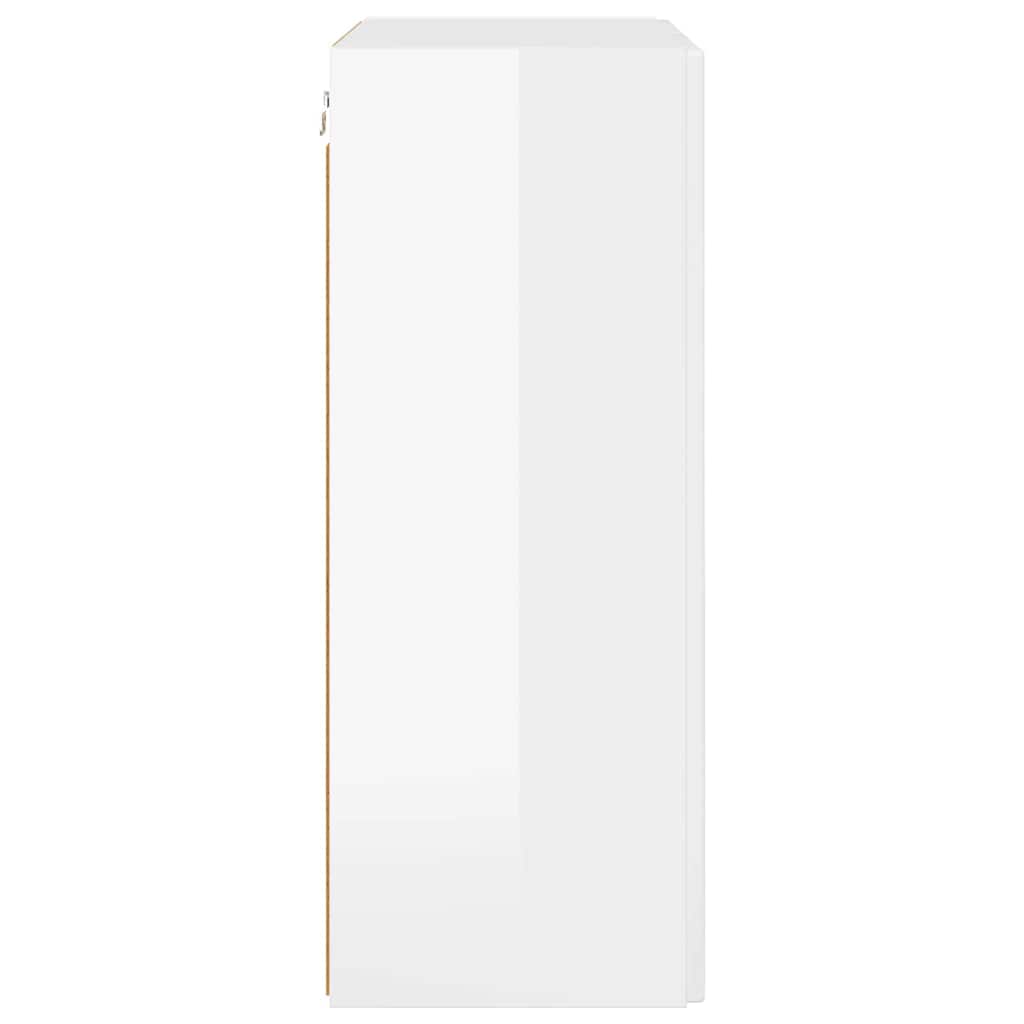 TV vægskab Høj gloss hvid 59,5 x 31 x 80 cm Konstrueret træ