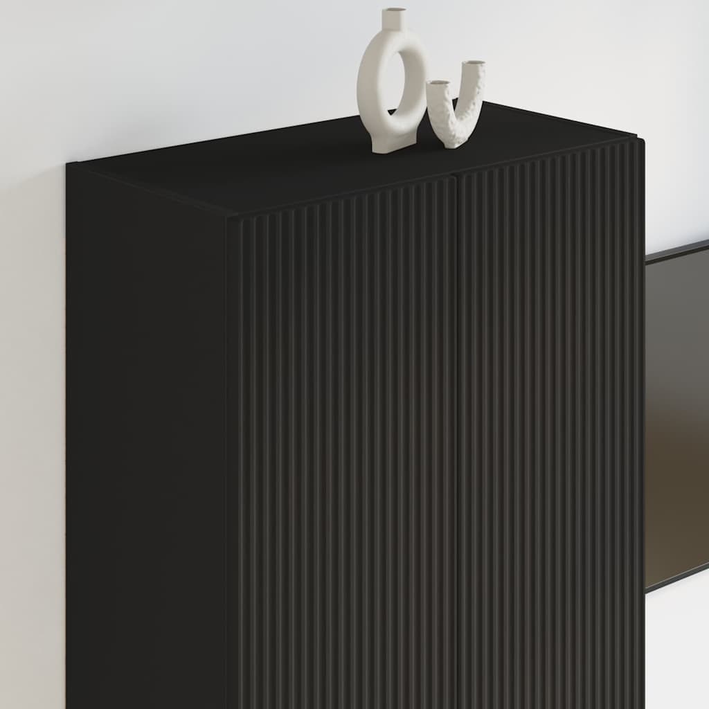 TV vægskab Vægmonteret Sort 59,5 x 31 x 100 cm Konstrueret træ