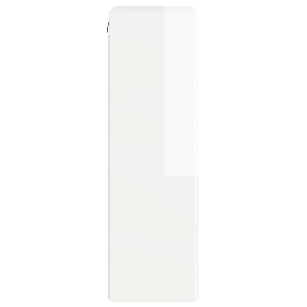 TV vægskab Høj gloss hvid 59,5 x 31 x 100 cm Konstrueret træ