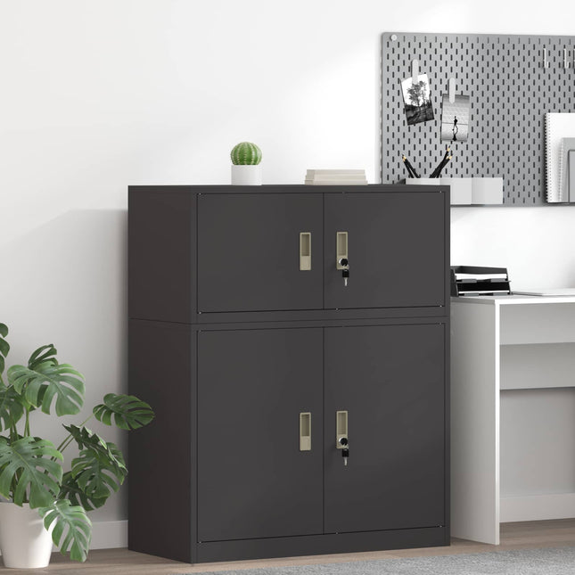 Opbevaringsskab Sort 90 x 40 x 40 cm Stål