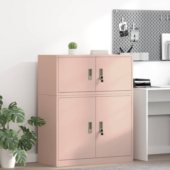 Opbevaringsskab Lyserød 90 x 40 x 40 cm Stål