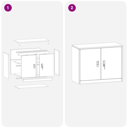 Opbevaringsskab Hvid 90 x 40 x 70 cm Stål