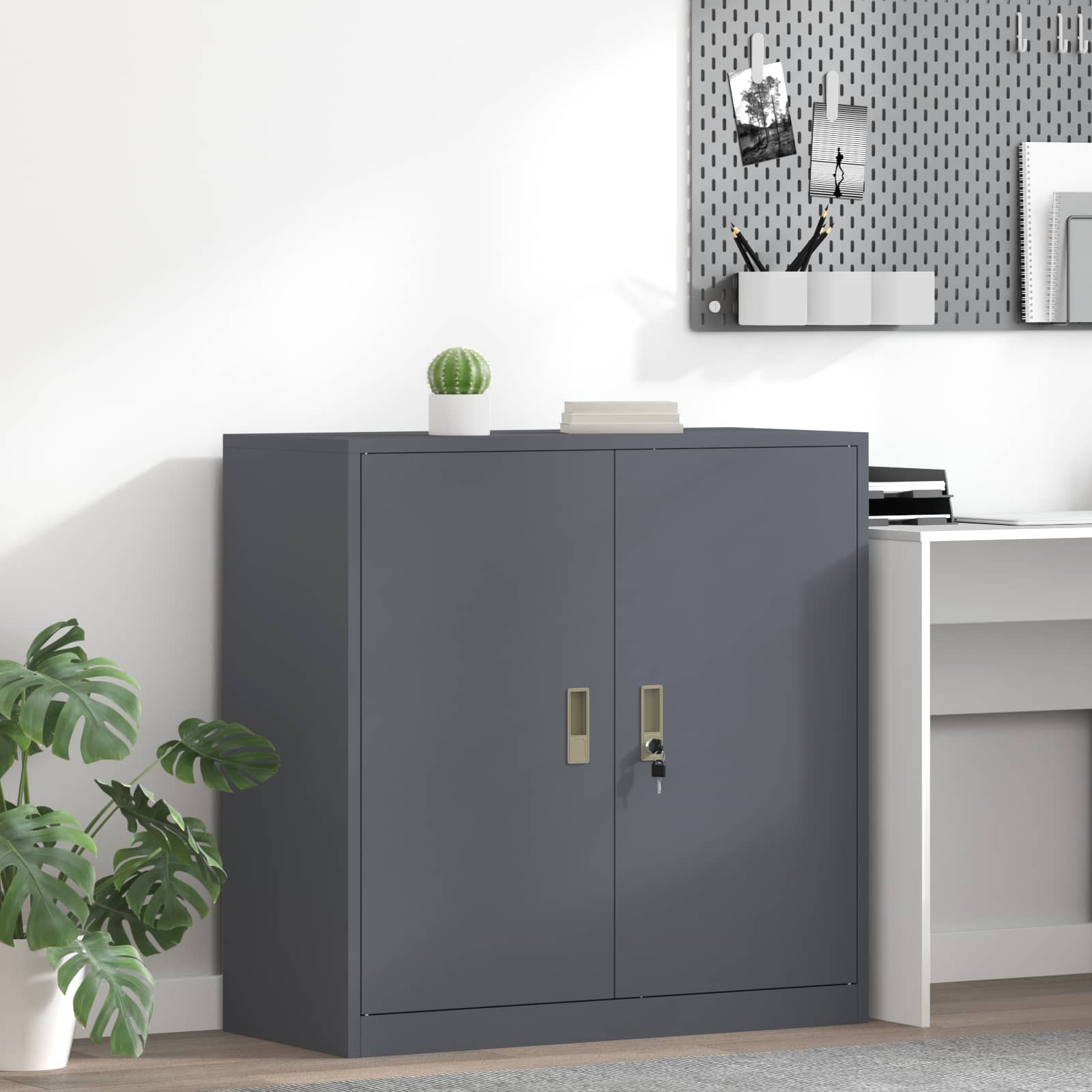 Opbevaringsskab Antracit 90 x 40 x 90 cm Stål