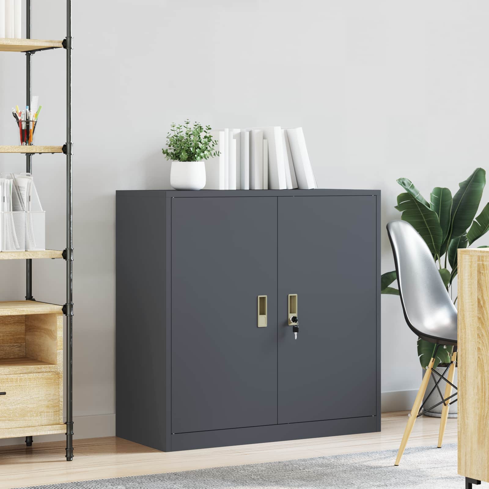 Opbevaringsskab Antracit 90 x 40 x 90 cm Stål
