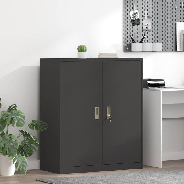 Opbevaringsskab Sort 90 x 40 x 105 cm Stål