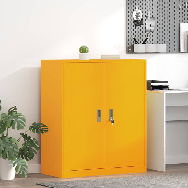Opbevaringsskab Sennepsgul 90 x 40 x 105 cm Stål