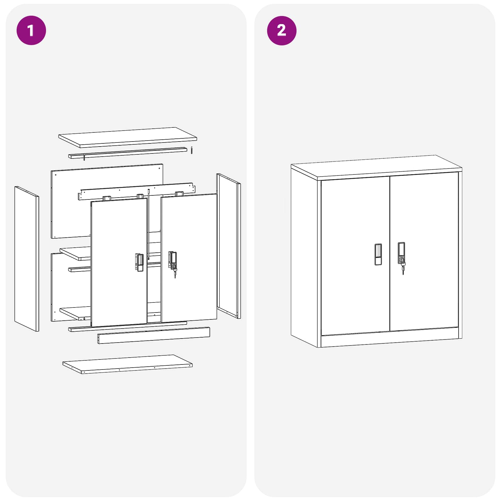 Opbevaringsskab Hvid 80 x 40 x 90 cm Stål