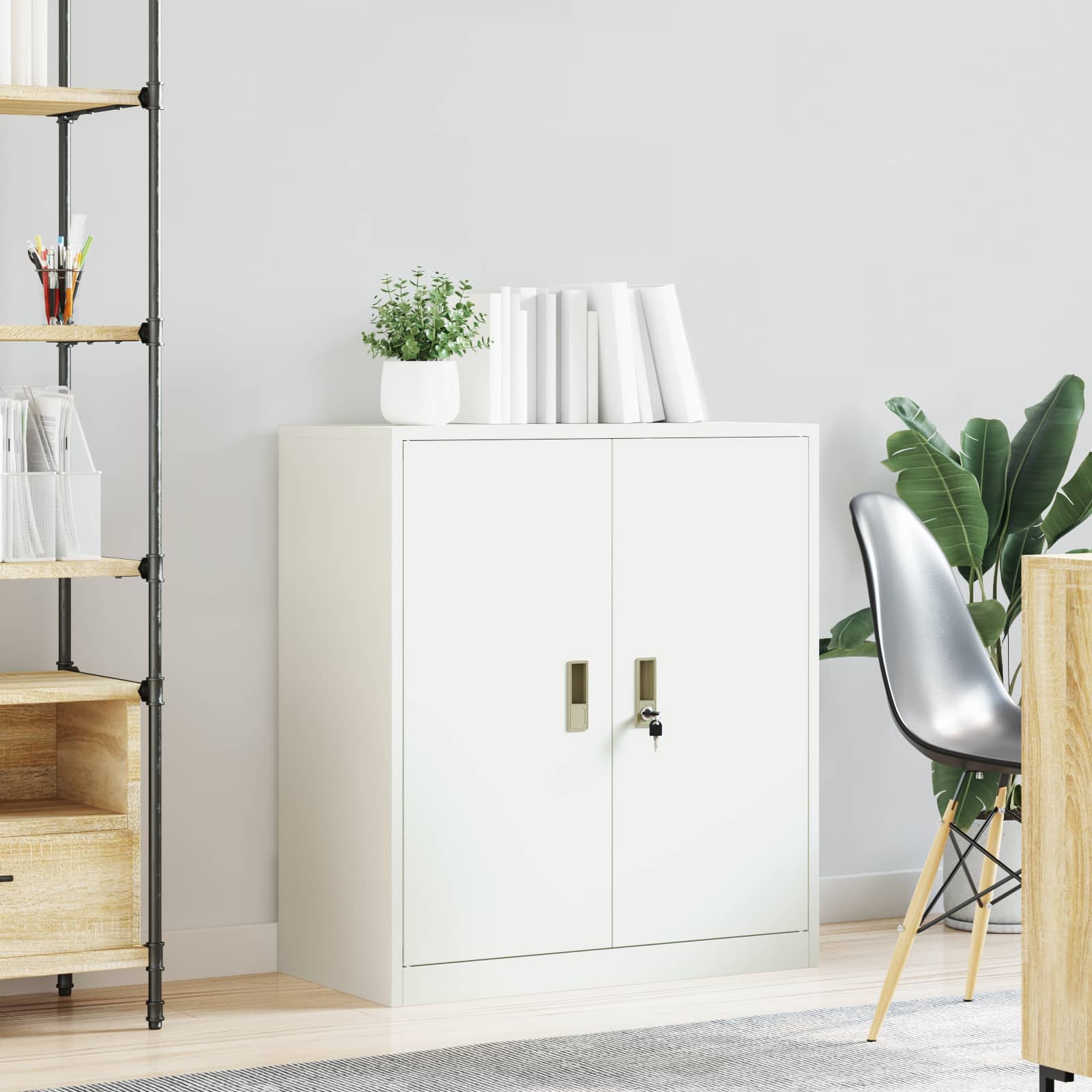 Opbevaringsskab Hvid 80 x 40 x 90 cm Stål