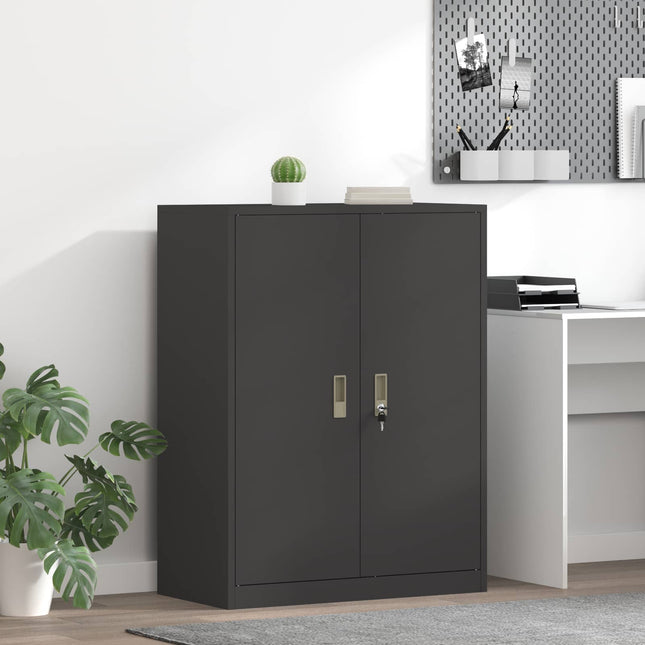 Opbevaringsskab Sort 80 x 40 x 105 cm Stål