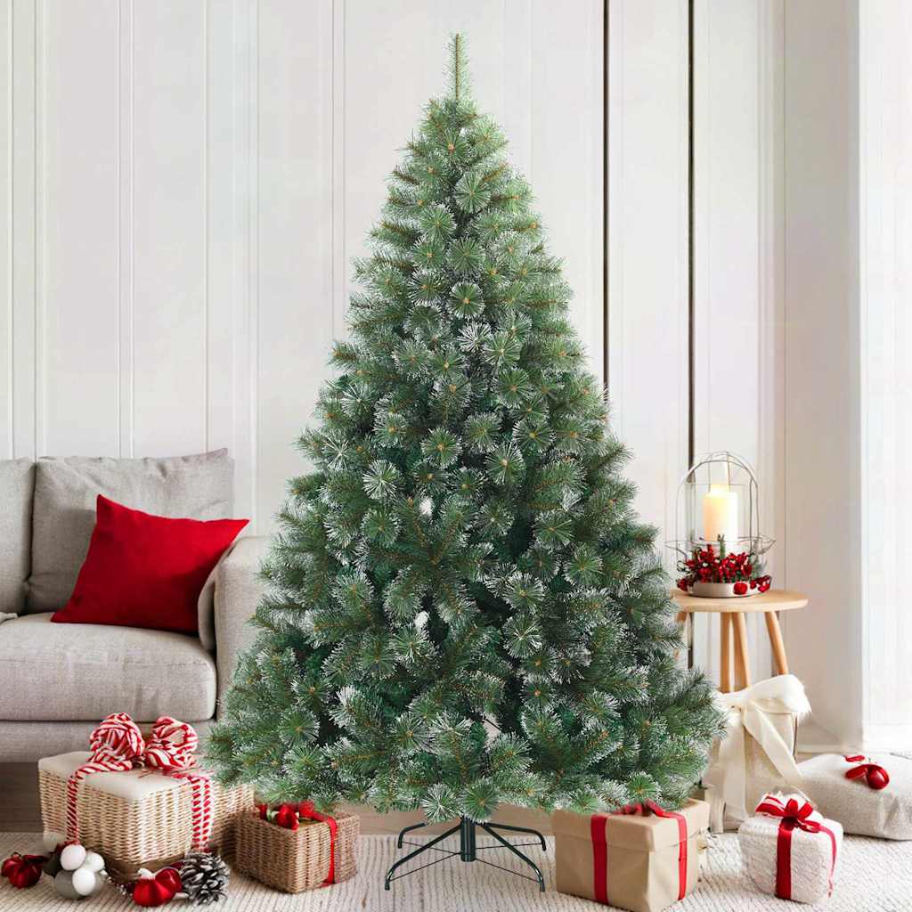 Kunstigt bøjelig juletræ snefløjtet Grøn 180 cm PVC, stål
