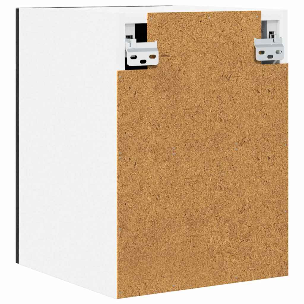 Hængeskab 2 pcs Sort Eg og Hvid 30 x 31 x 40 cm Konstrueret træ