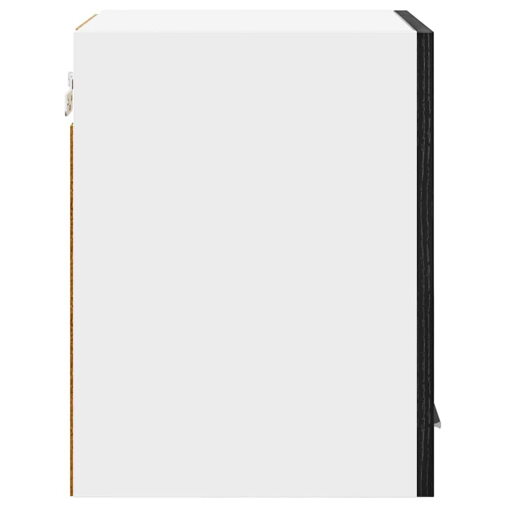 Hængeskab 2 pcs Sort Eg og Hvid 30 x 31 x 40 cm Konstrueret træ