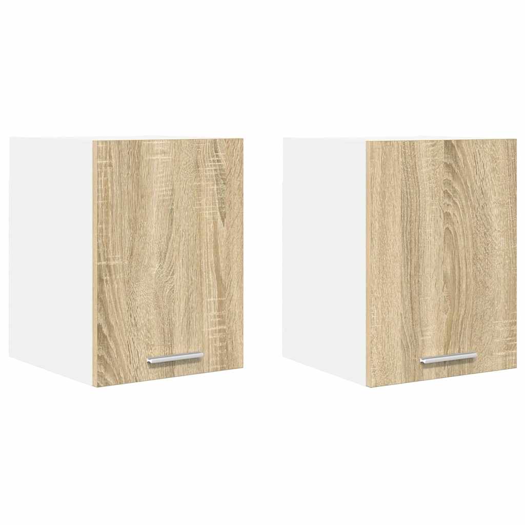Hængeskab med dør Riga 2 pcs Sonoma Eg og Hvid 30 x 31 x 40 cm