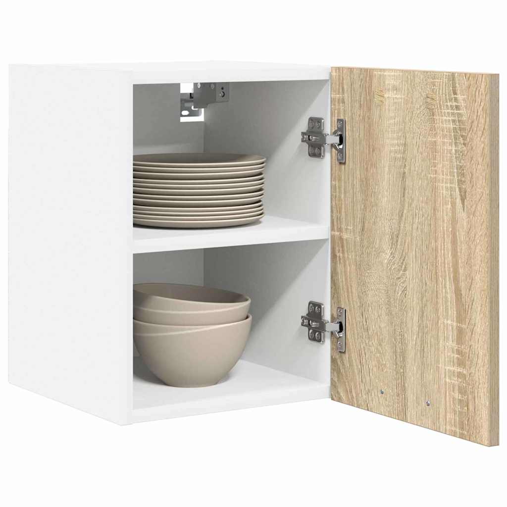 Hængeskab med dør Riga 2 pcs Sonoma Eg og Hvid 30 x 31 x 40 cm