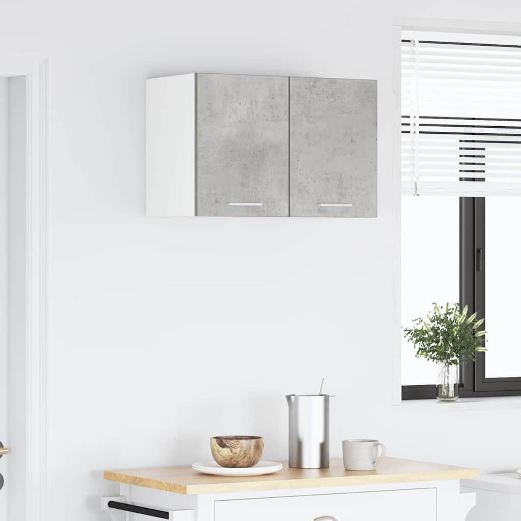Hængeskab med dør 2 pcs Beton grå og hvid 30 x 31 x 40 cm