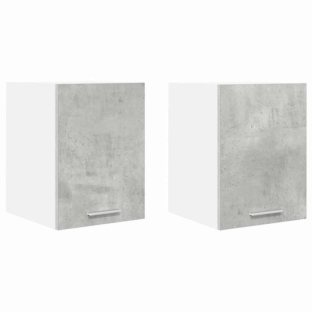 Hængeskab med dør 2 pcs Beton grå og hvid 30 x 31 x 40 cm
