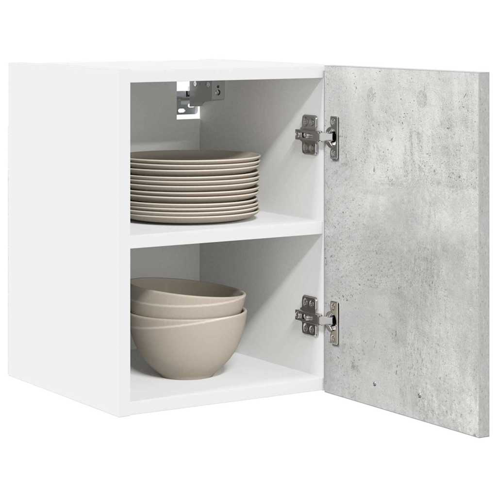 Hængeskab med dør 2 pcs Beton grå og hvid 30 x 31 x 40 cm