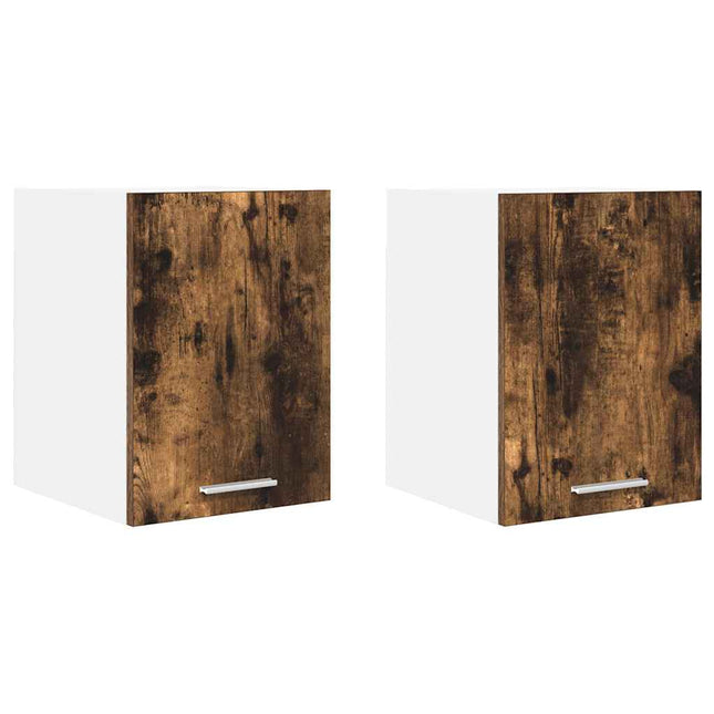 Hængeskab med opbevaring 2 pcs Røget Eg og Hvid 30 x 31 x 40 cm