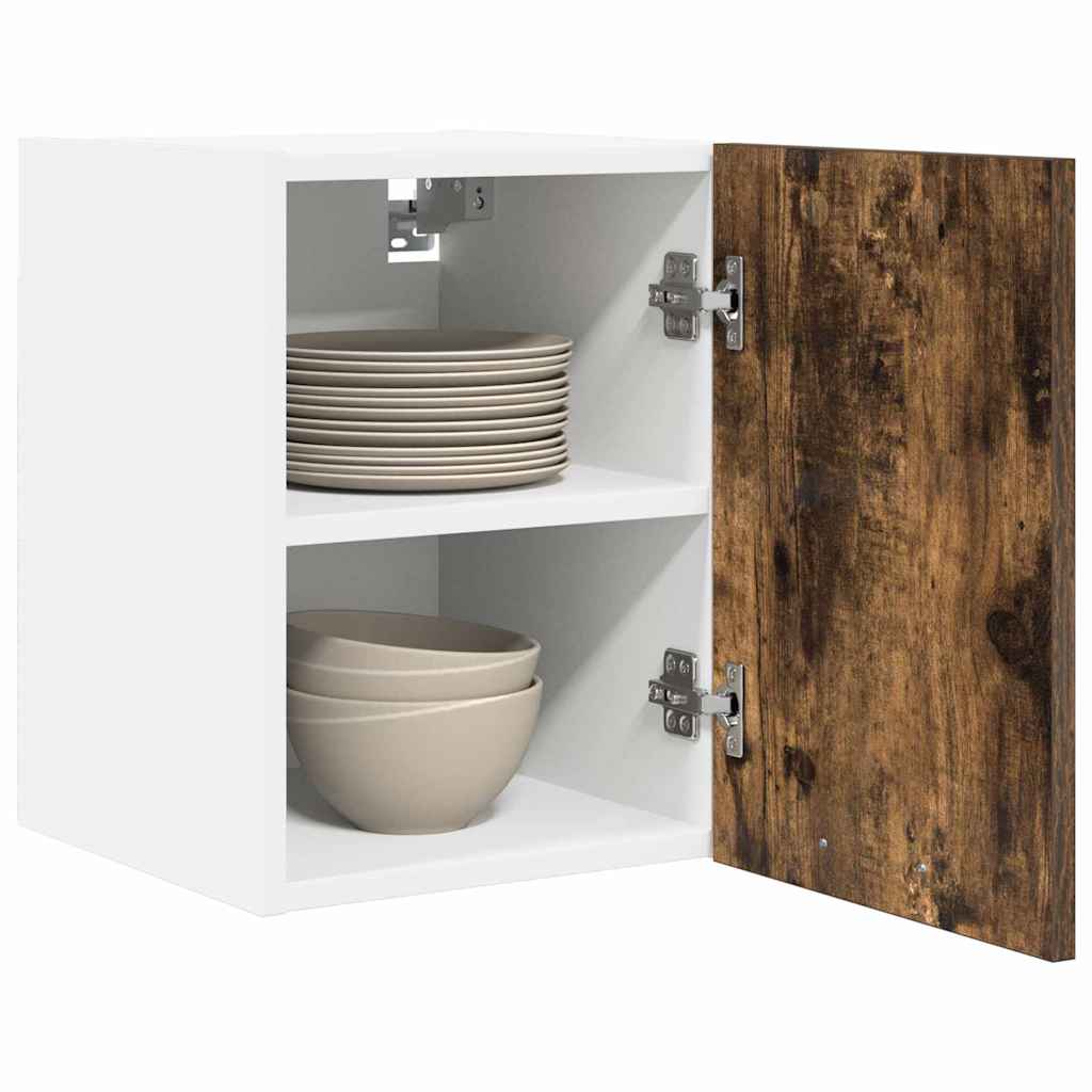 Hængeskab med opbevaring 2 pcs Røget Eg og Hvid 30 x 31 x 40 cm