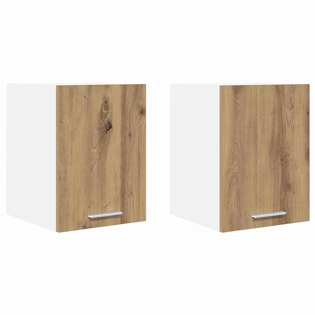 Hængeskab med dør 2 pcs Artisan eg og hvid 30 x 31 x 40 cm