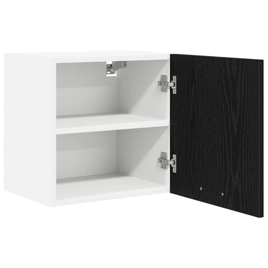 Hængeskab 2 pcs Sort Eg og Hvid 40 x 31 x 40 cm Konstrueret træ