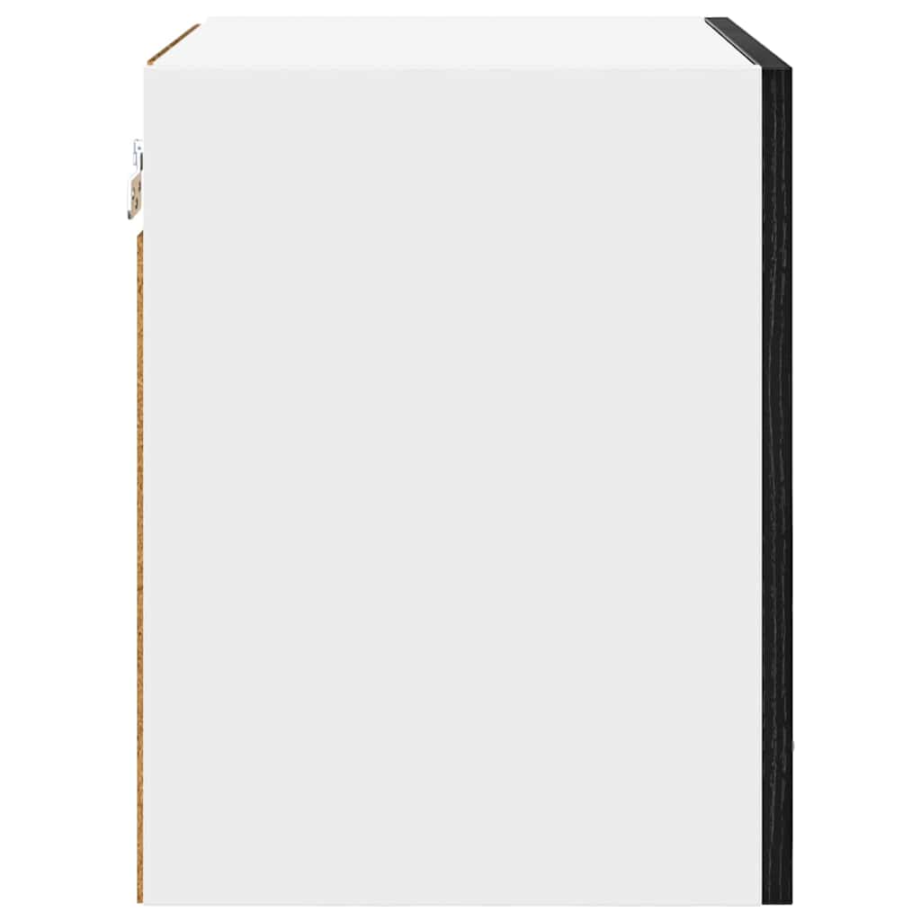 Hængeskab 2 pcs Sort Eg og Hvid 40 x 31 x 40 cm Konstrueret træ