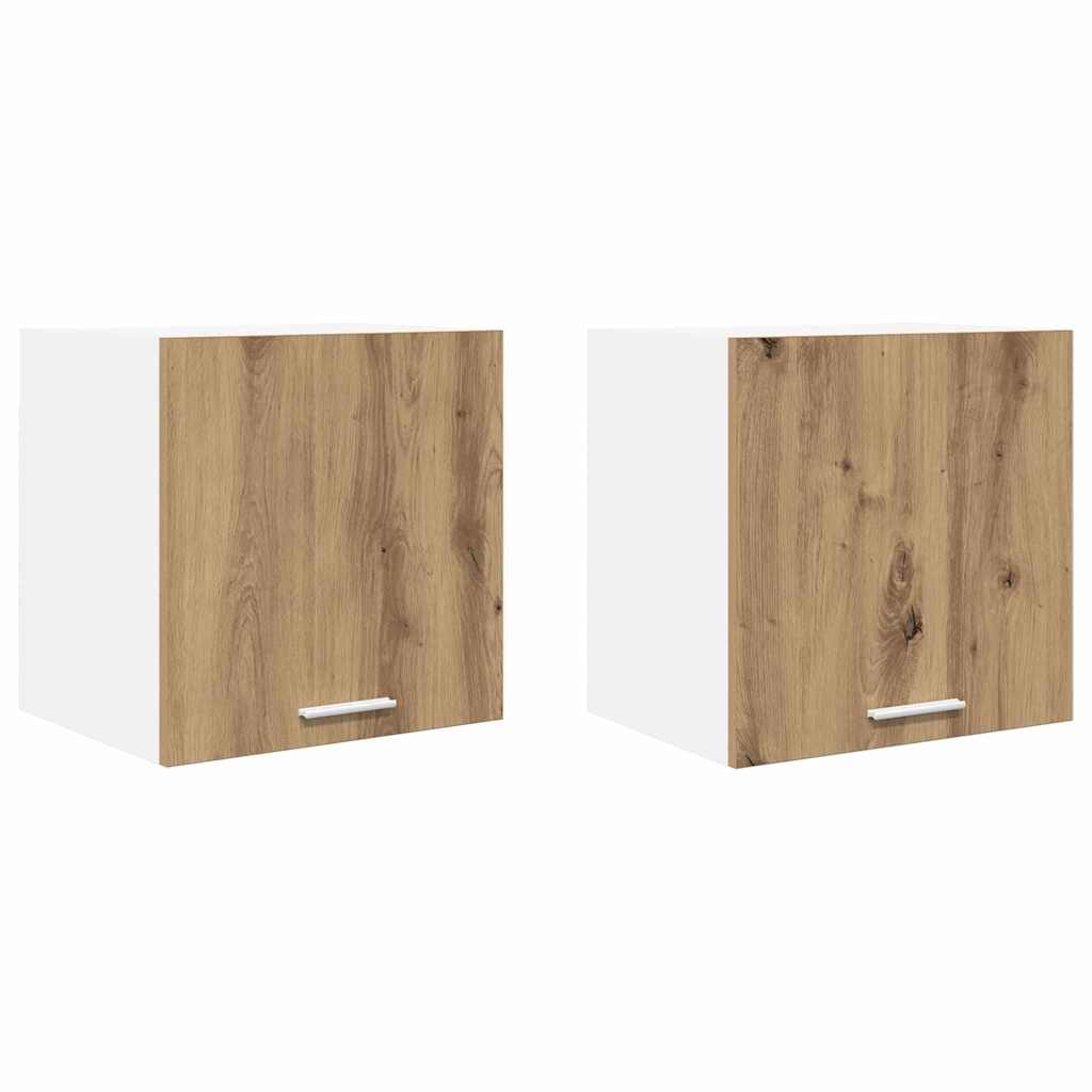 Hængeskab med dør 2 pcs Artisan eg og hvid 40 x 31 x 40 cm