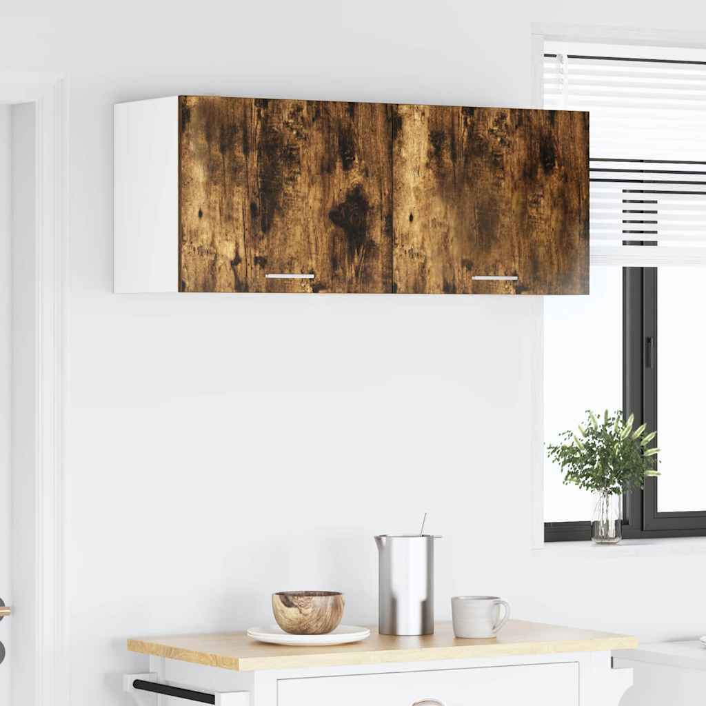 Hængeskab med opbevaring 2 pcs Røget Eg og Hvid 50 x 31 x 40 cm