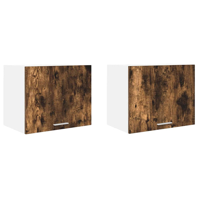 Hængeskab med opbevaring 2 pcs Røget Eg og Hvid 50 x 31 x 40 cm